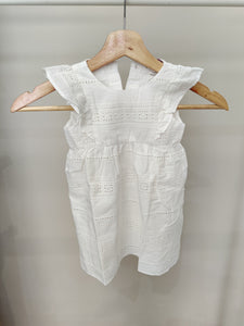 White Cotton Broiderie Baby Dress