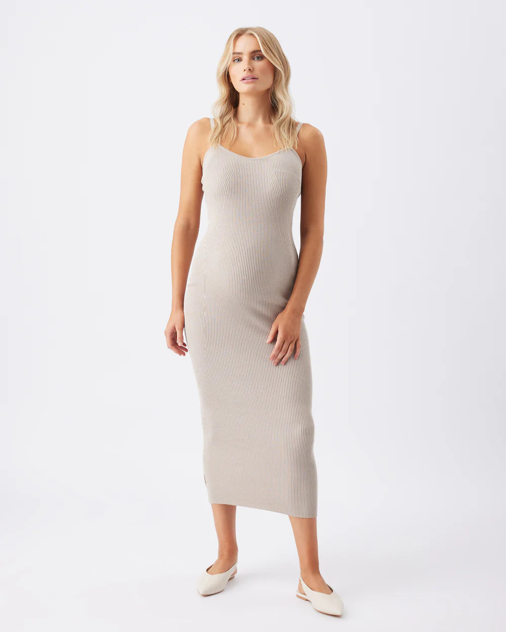 Rib Knit Dress Stone