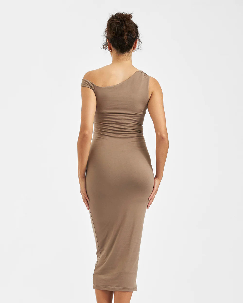 Luxe Off Shoulder Dress - Mocha