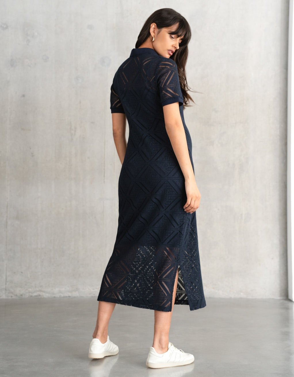 Crochet Knitted Maternity & Nursing Midi Dress