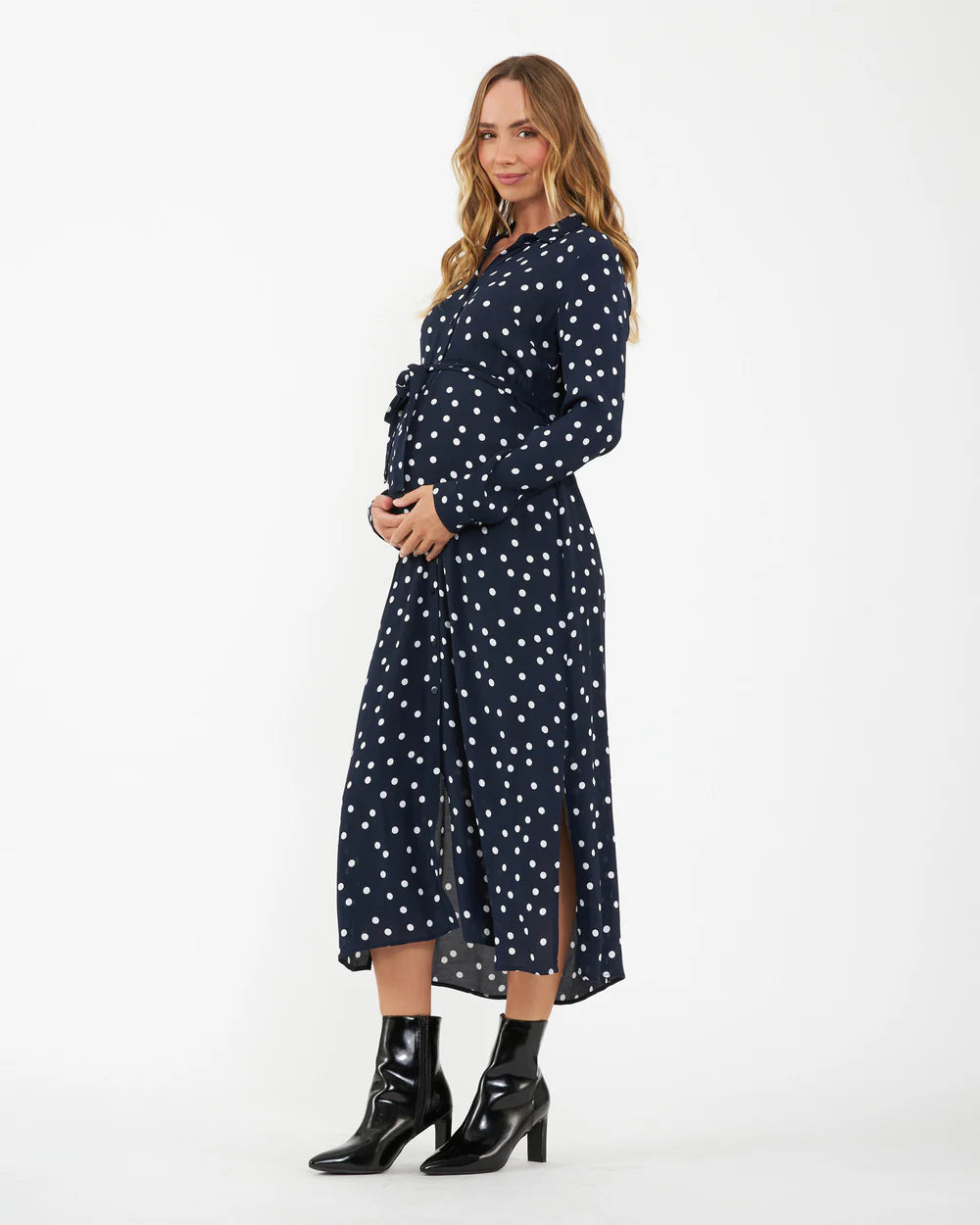 Spot Shirt Dress Navy / White