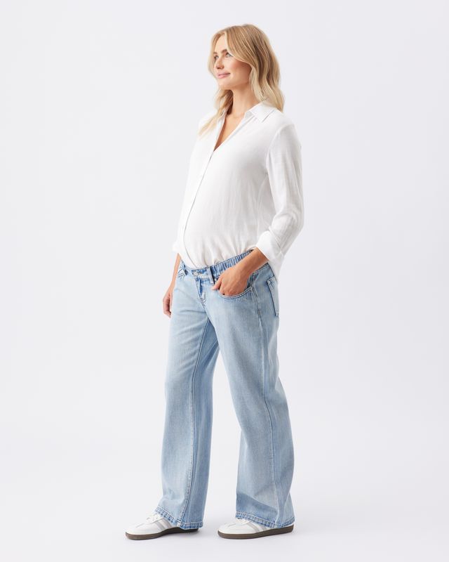 Elastic Waist Jean Light Wash
