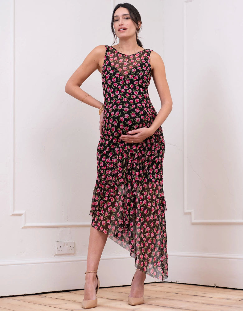 Seraphine Asymmetric Mesh Frill Dress The Boutique Affair Maternity Seraphine Asymmetric Mesh Frill Dress The Boutique Affair Maternity
