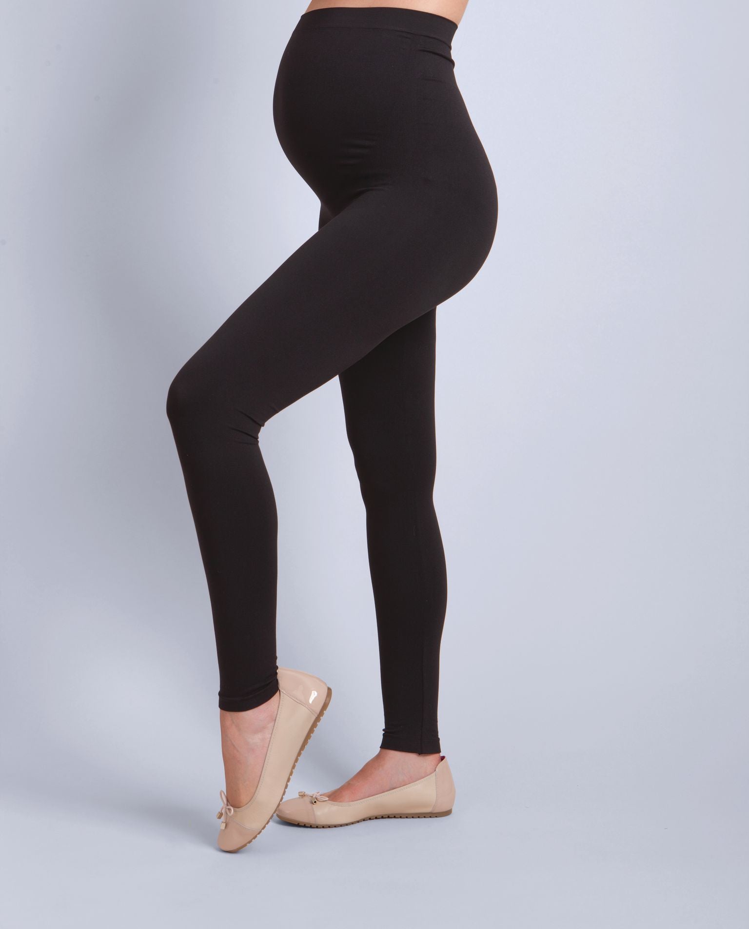 Black Seamless Maternity Leggings